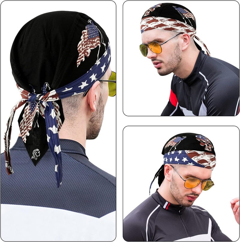 DOCILA 3 Pcs Do Rags for Men Skull Cap Bandana Hat Breathable Helmet Linner Beanie - Image 2